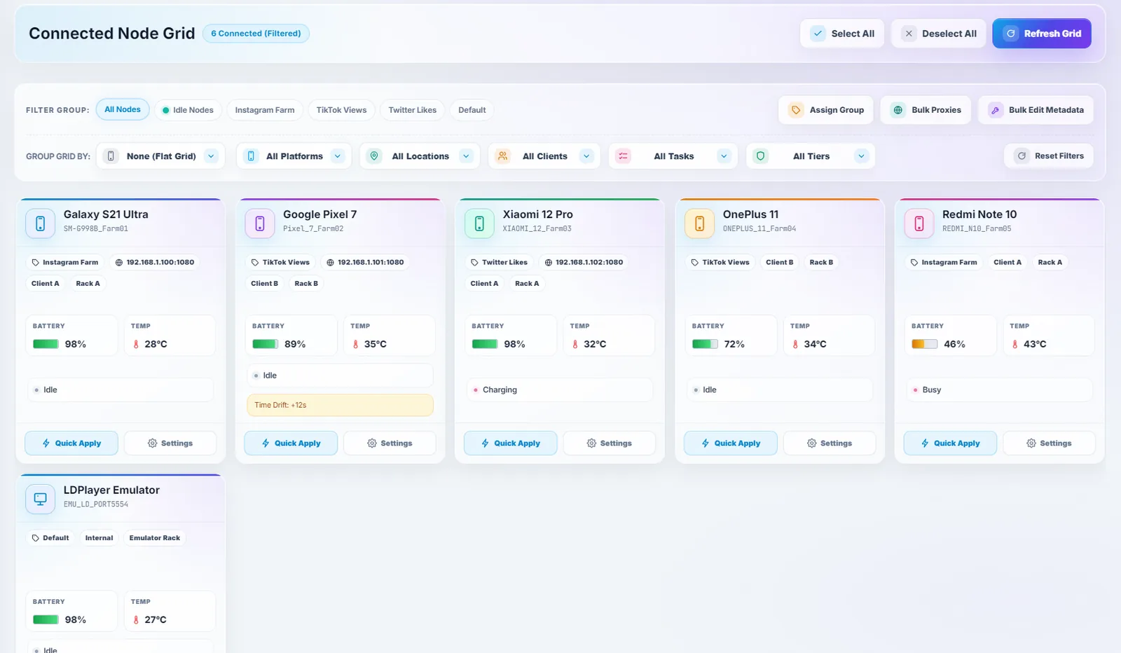Rovaflow All Your Connected Phones screen